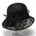 thumbnail image 1 of Women Vintage Floral Cloche Bucket Hat Elegant Formal Headwear for Wedding Evening Occasions, 1 of 3