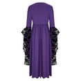 thumbnail image 1 of Women Vintage Gothic Maxi Dresses Witch Costume Plus Size Skull Print Lace Halloween Party Bell Sleeve Swing Dress, 1 of 4