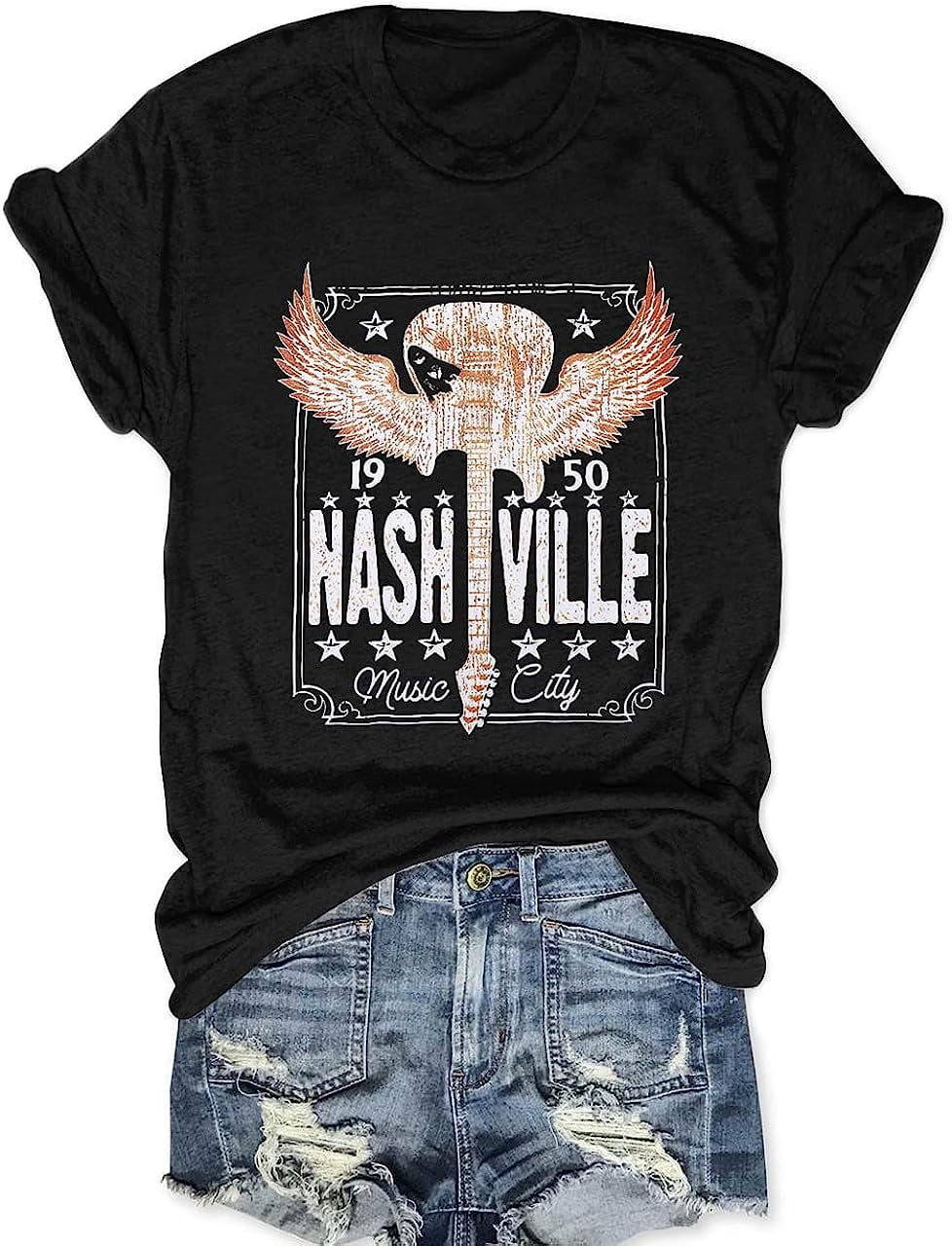 Women Vintage Graphic Tees Rock Band Fashion Country Music T Shirt