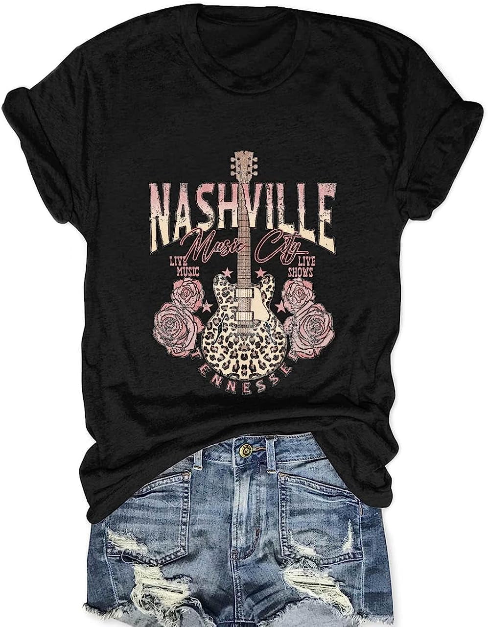 Women Vintage Graphic Tees Rock Band Fashion Country Music T Shirt