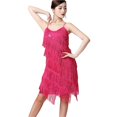 thumbnail image 1 of Women Vintage Great Party Sequin Dress Sexy V-Neck Summer Cami Dress Gold Fringe Dress, 1 of 7
