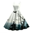 thumbnail image 1 of Women Vintage Halloween Print Sleeveless 1950s Evening Swing Party Prom Dress, 1 of 3
