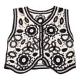 thumbnail image 1 of Women Vintage Hollow Out Crochet Crop Top Vest Embroidery Floral Sleeveless Jacket Cardigan Button Down Boho Hippie Casual Waistcoat, 1 of 19