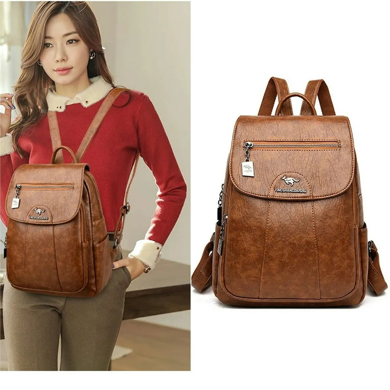Simple leather backpack 2025