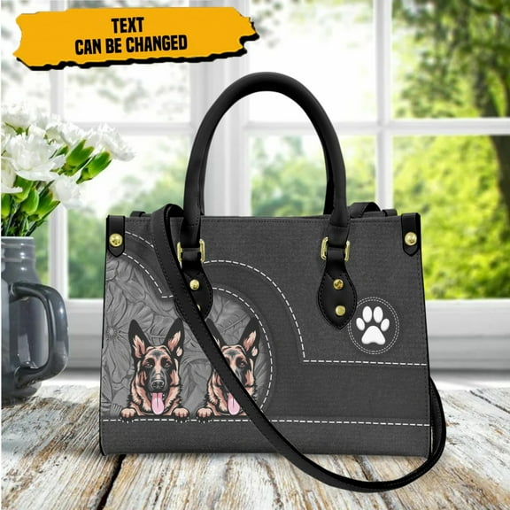 Women Vintage Messenger Bag Designer German Shepherd Pu Leather Tote Top Handle Going Out Clutch Mother's Day Gift