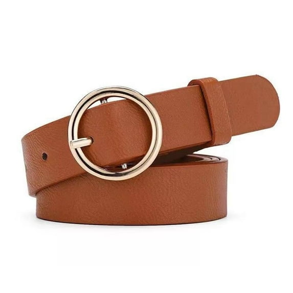 Women Vintage Metal Boho Leather Round Waist Belt.'' U5N4