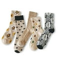 thumbnail image 1 of Women Vintage Pink Floral Patterned Cute Ruffle Cotton Ankle Socks 5 Pairs, 1 of 6