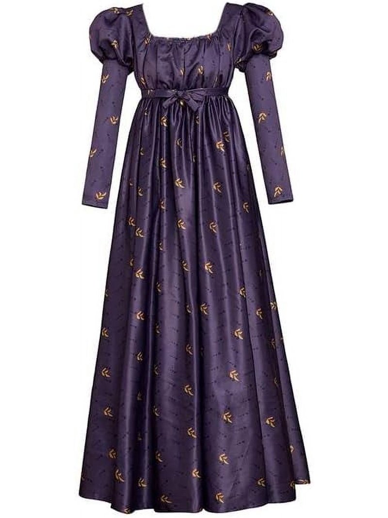 Women Vintage Regency Dress Floral Embroidery High Waistline Renaissance  Gown Long Dress - Walmart.com