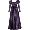 thumbnail image 1 of Women Vintage Regency Dress Floral Embroidery High Waistline Renaissance Gown Long Dress, 1 of 7