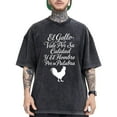 thumbnail image 1 of Women Vintage Rooster Graphic Tee T Shirt Top Washed Trendy Casual Short Sleeve Crew Neck Black S-2XL Plus size, 1 of 5