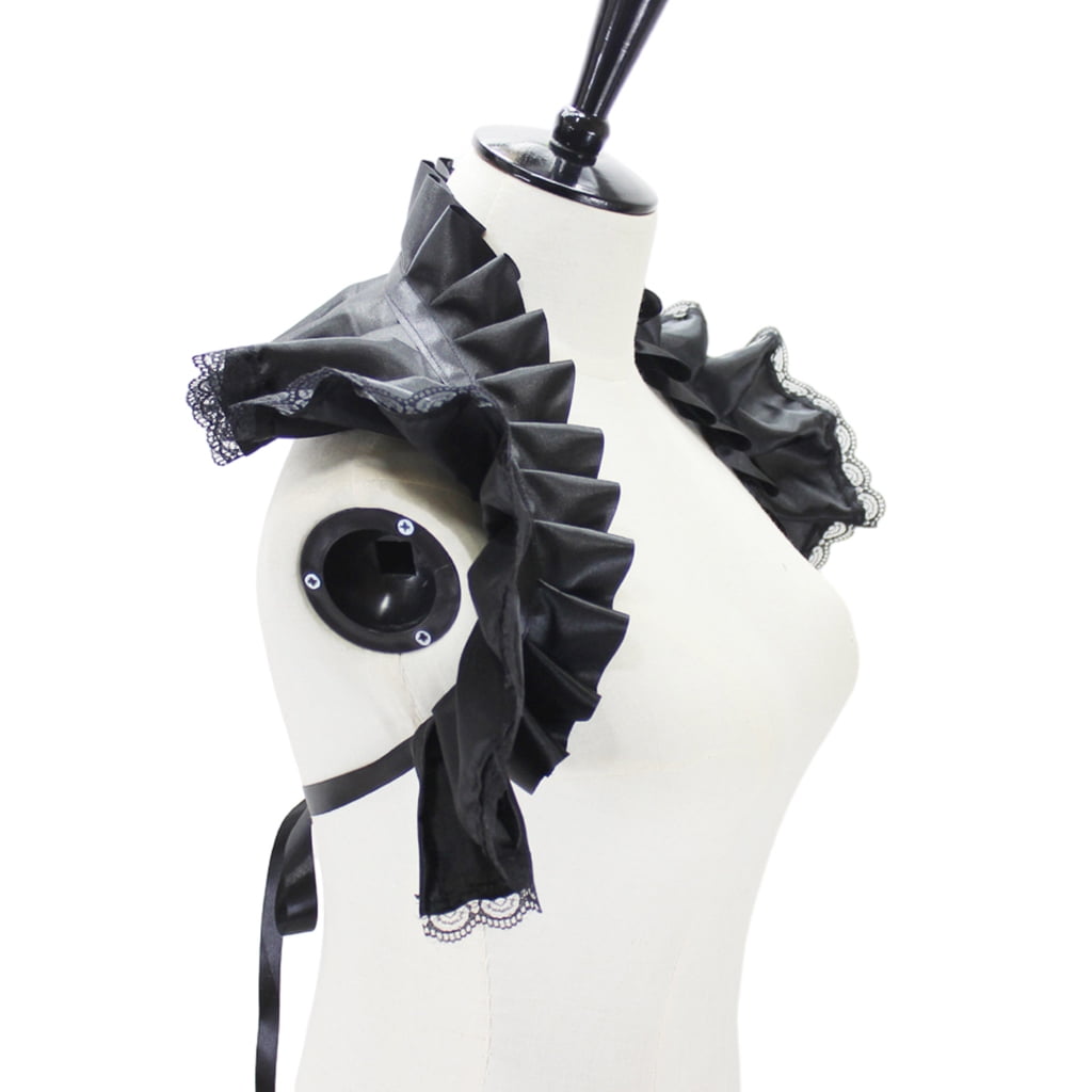 Women Vintage Ruffle Fake Collar Victorian Renaissance Shrug Shawl