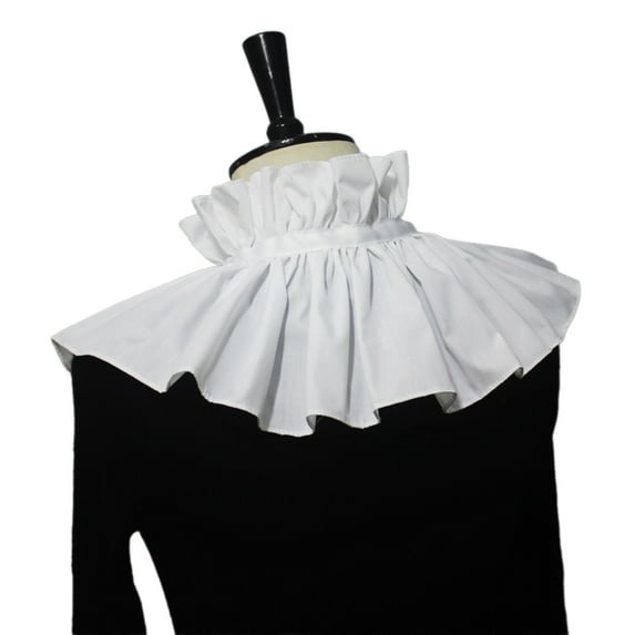 Women Vintage Ruffle False Collar Victorians Neck Collar Elegant Shawl Capelet Neck Ruff for Halloween Parties