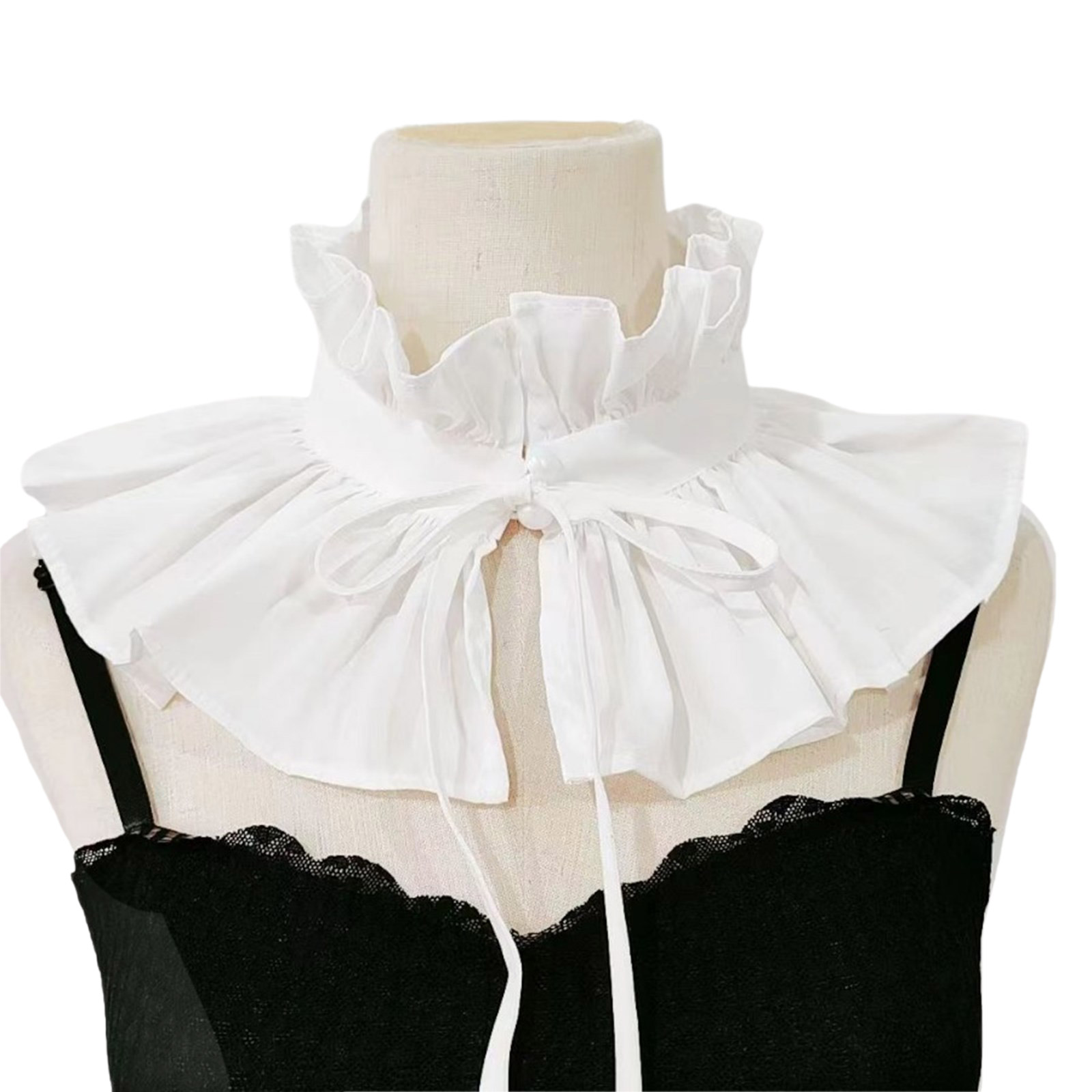 Neck Standing Ruff Women Vintage Ruffle False Collar Victorians Stand Neck Ruff Elegant ...