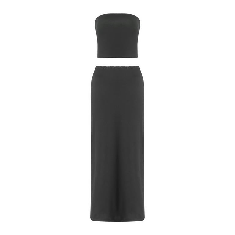 Tube maxi skirt with split deals