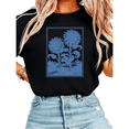 thumbnail image 1 of Women Vintage Sunflower Town Graphic Tees T Shirt Tops Round neck Printed Cotton T Shirt Black S-5XL, 1 of 5