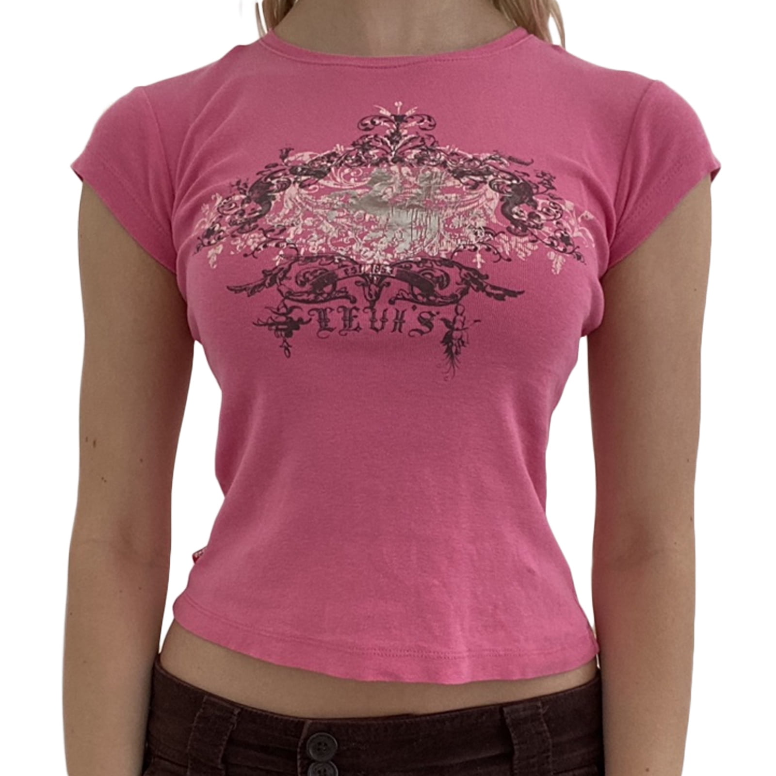 Women's Vintage Art Print Short Sleeve Shirt main image 0