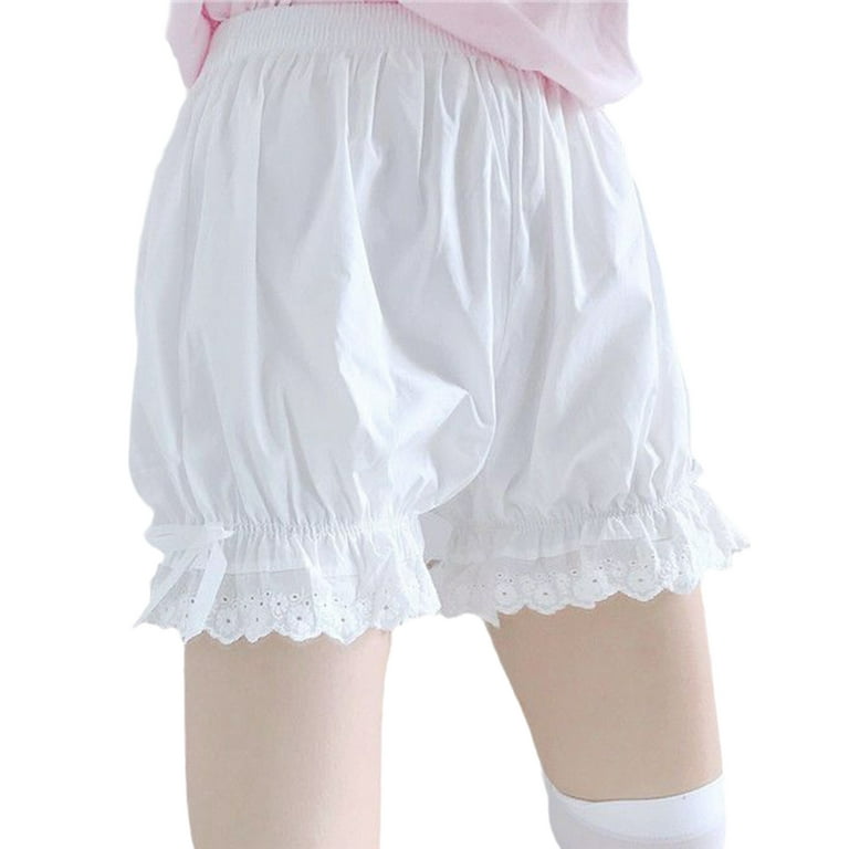 Women Lolita Lace Ruffle Shorts Bloomers Underwear Safety Pants Cotton Cute
