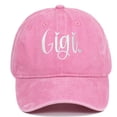 thumbnail image 1 of Women Vintage Washed Twill Baseball Cap JIANLAI with Gigi Heart Embroidery Adjustable Low Profile Curved Brim Dad Hat Gift for Grandma Daily Outdoor Travel Casual Wear, 1 of 3