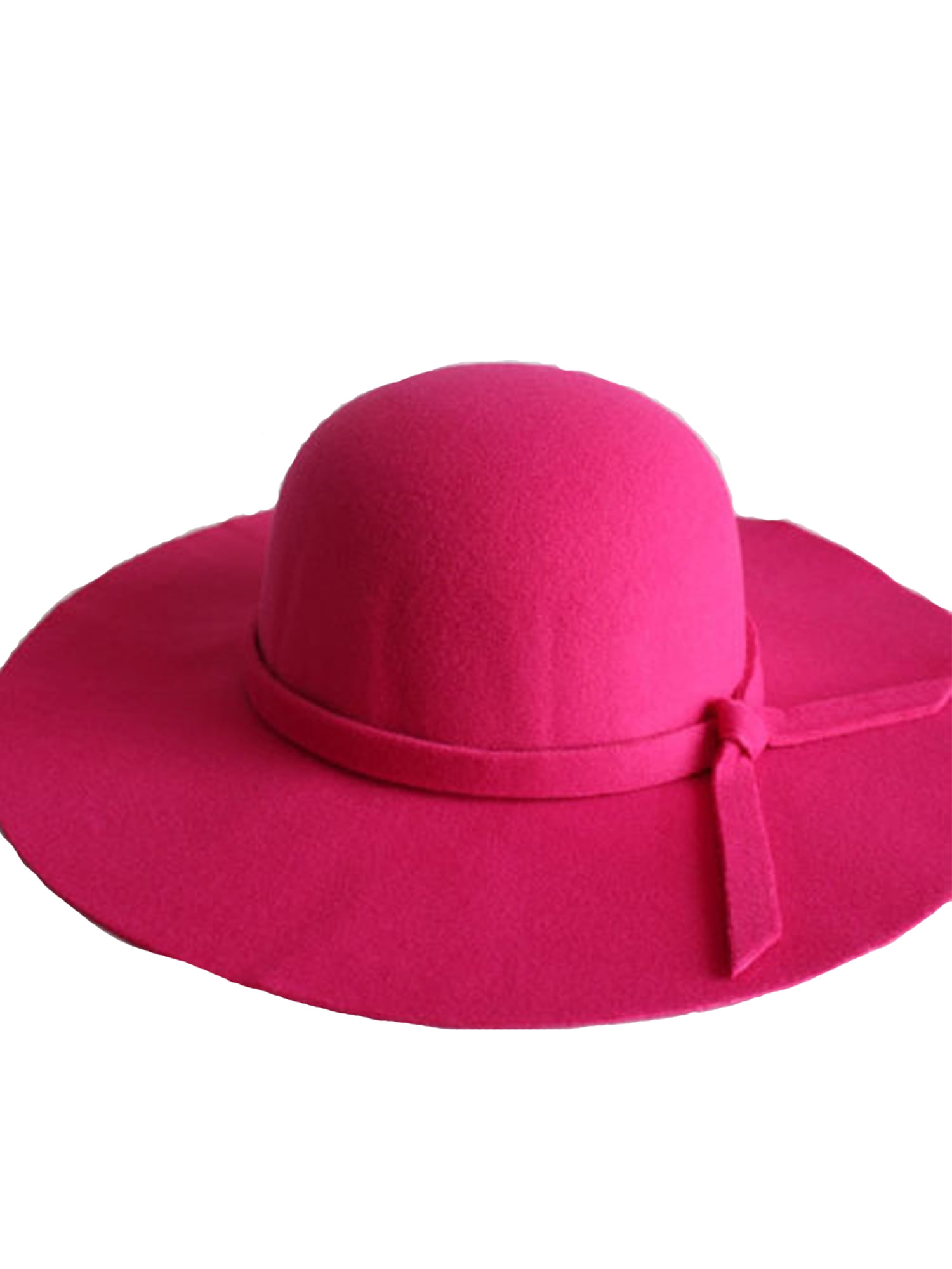 Women Vintage Wide Brim Floppy Warm Felt Hat Trilby Bowler 6