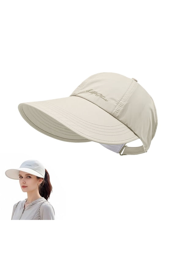 Women Visor Hat for Outdoor AURORADY Sun Baseball Hat for Men and Women Lightweight Wide Brim Outdoor Hats Adjustable Closure, Beige One Size Baseball Caps
