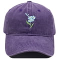 thumbnail image 1 of Under $2 Women Visor Hat for Outdoor AURORADY Hand Embroidered Flower Design Baseball Cap, Purple One Size Baseball Caps, 1 of 4