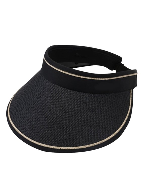 Women Visors Hat Sun Visors Hat Straw Hat Foldable SunHat With Ponytail Hole Uv Straw Visors Wide Brim