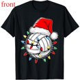 thumbnail image 1 of Women Volleyball Christmas Graphic Comfortable T Shirt Casual Short Sleeve Round Neck Top Black S-5XL, 1 of 5
