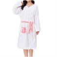thumbnail image 1 of Women Waffles Fleece Bath Robes Short Wrap Shower Robe Bow Pocket Lightweight Daily Absorbent Bathrobe Gown White One Size, 1 of 8