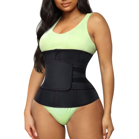 Women Waist Trainer Cincher Corset Tummy Control Workout Sweat Band Slimmer Belly Belt Weight Loss Sports Girdle (Black, Small)