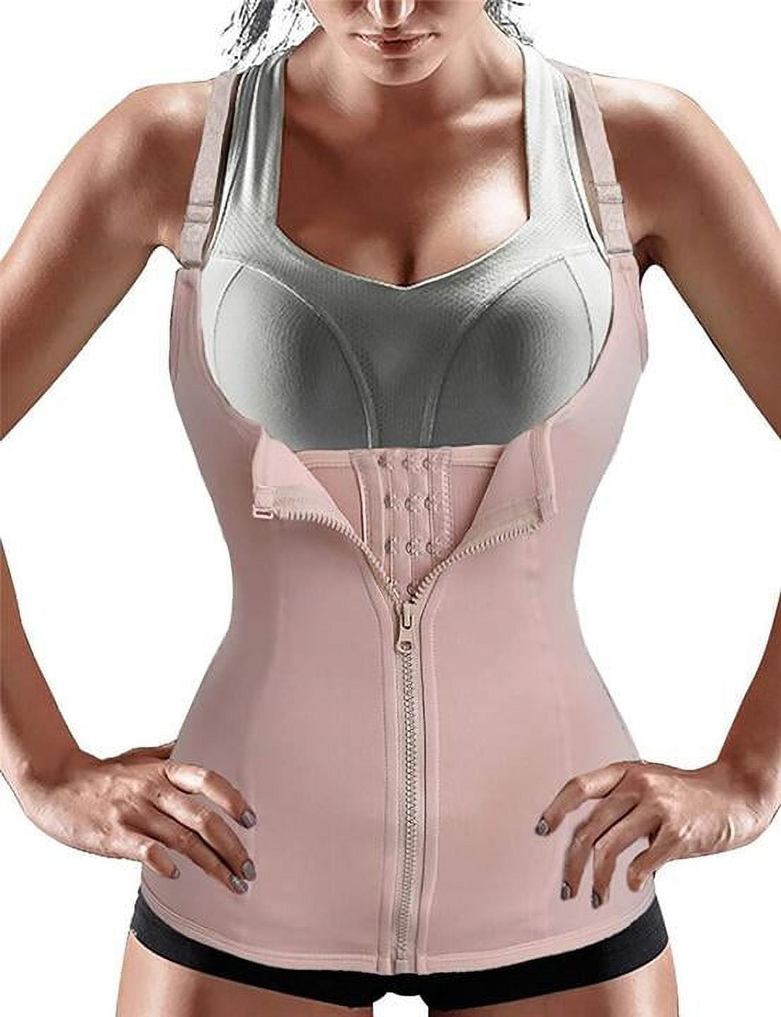 Lilvigor Shapewear For Women Waist Trainer Corset Zipper Vest Body Shaper  Cincher Tank Top with Adjustable Straps Firm Foundations