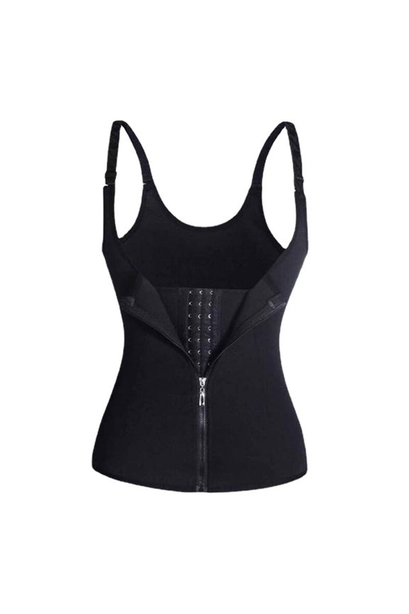 Women Waist Trainer Corset Zipper Vest Body Shaper Cincher Tank Top with Adjustable Straps