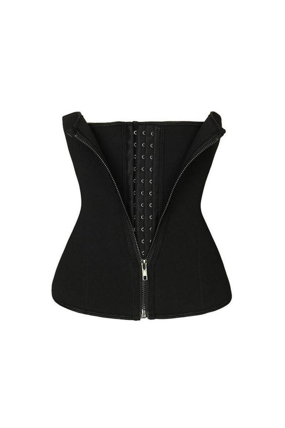 Women Waist Trainer Latex Belt Steel Boned Zipper Body Slim Girdle Shaper( R7W4