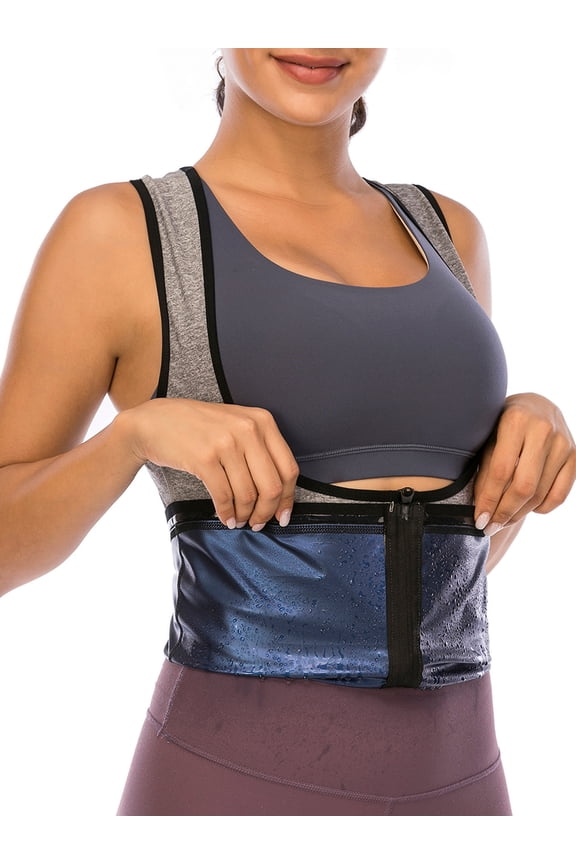 Women Waist Trainer Vest Slim Corset Hot Polymer Sauna TaLELINTA Top Zipper Waist Trimmer Belt Weight Loss Body Shaper Shirt Shapewear