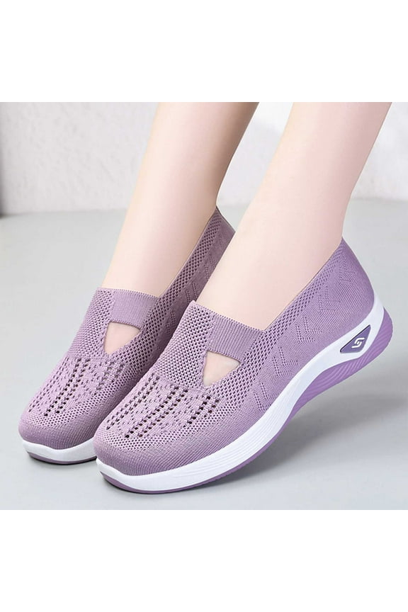Women Walking Shoes Sock Sneakers Slip-On Breathable Mesh Trainers Women's Comfortable Casual Ladies Air Cushion Athletic Shoes Running Jogging Shoes Pink 39
