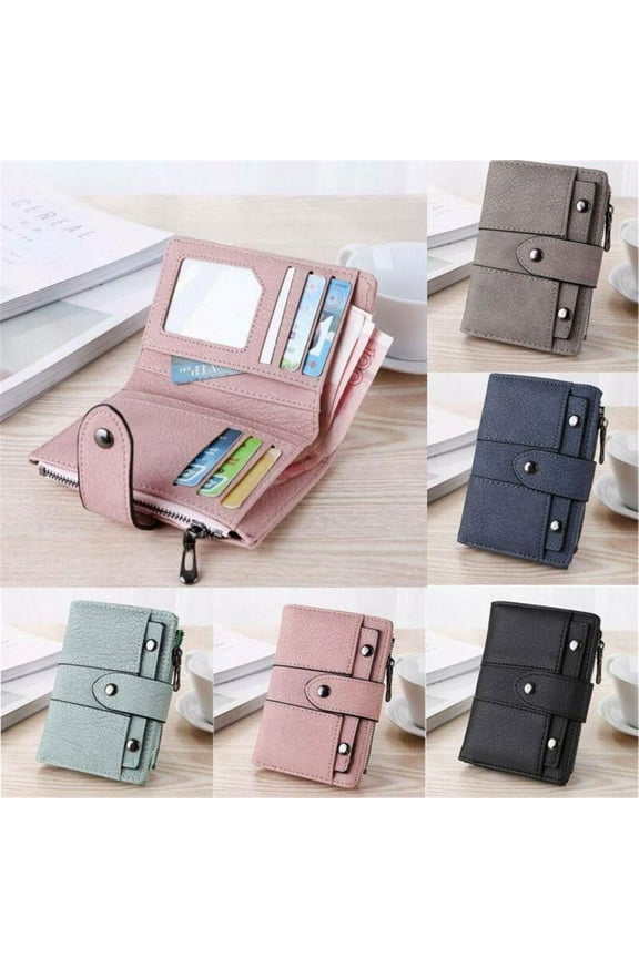 Women Wallet Clutch Organizer, Stuffygreenus Portable PU Leather Zipper Wallet Coin Purse, RFID Bifold Fashionable Women Wallet for Cash and Cards (Black)