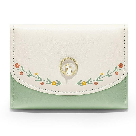 Women Wallet, Cute Girl Wallet with ID Holder and Multiple Card Holder - Rabbit (Green)