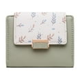 thumbnail image 1 of Women Wallet PU Leather Printed Coin Purse with Zipper Large Capacity ID Card Storage Pouch Green, 1 of 2