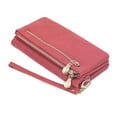 thumbnail image 1 of Women Wallets Vintage Large Capacity Long Leather Clutch Zipper Purses Card Holder Handbags, 1 of 6
