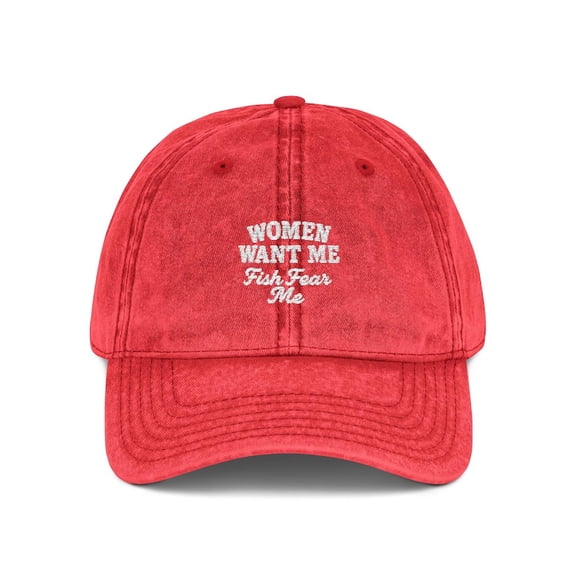 Women Want Me Fish Fear Me Cap, Funny Fishing Hat, Embroidered Dad Hat, Fisherman Gift, Vintage Bass Fishing Cap, Dad Gift, Fish Lover Gift