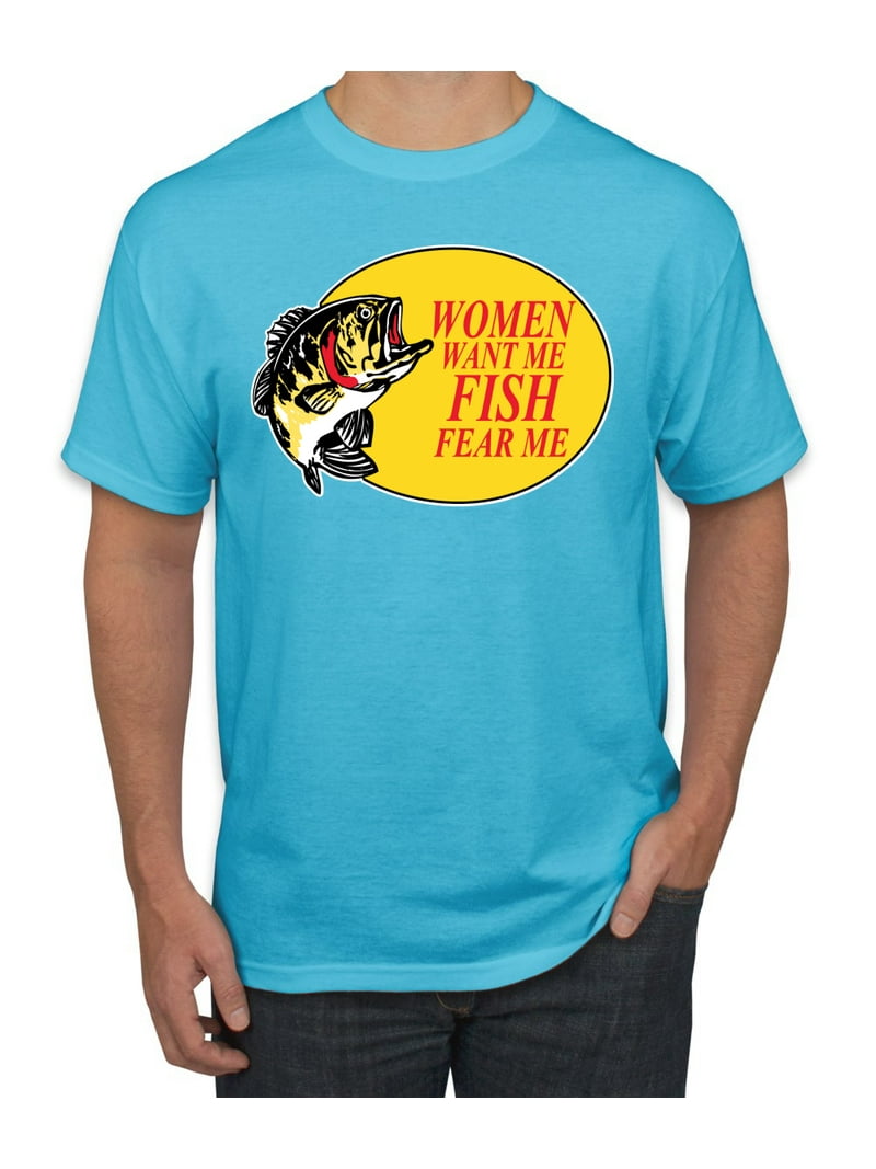 Women Want Me Fish Fear Me Fishing Men's Graphic T-Shirt, Light