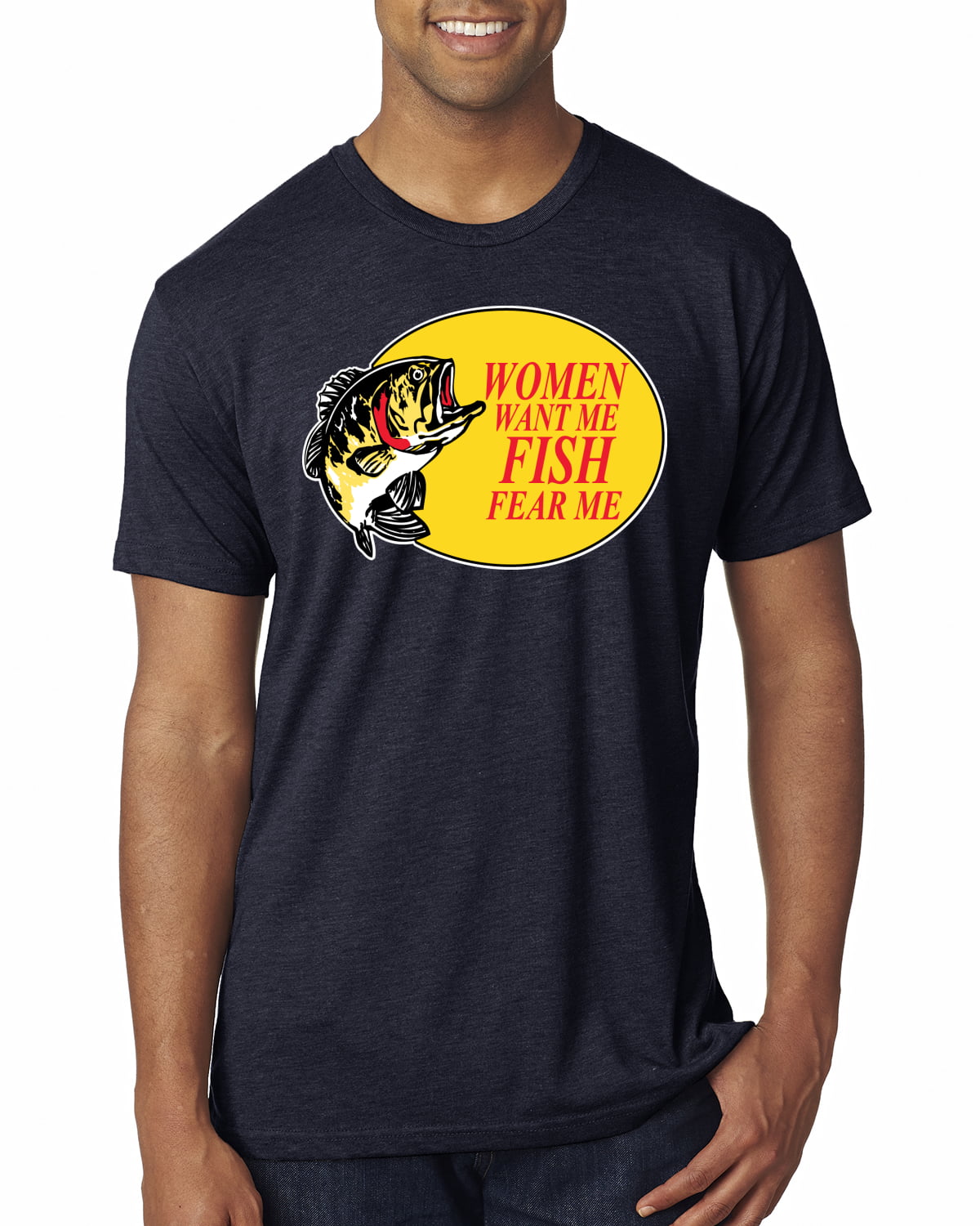 Women Want Me Fish Fear Me Fishing Mens Premium Tri Blend T-Shirt, Vintage  Red, Large 