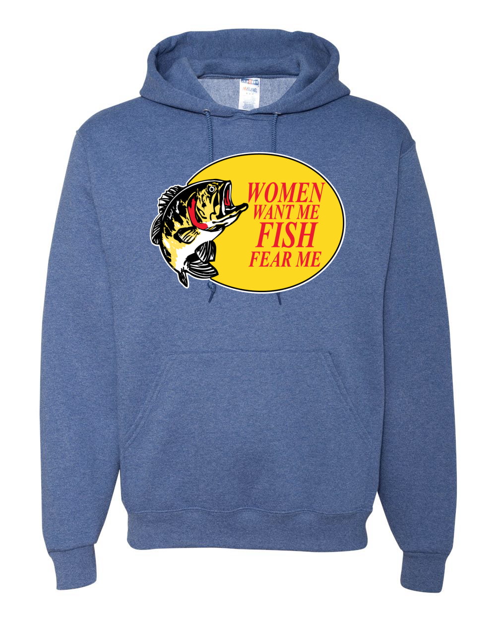 Women Want Me Fish Fear Me Fishing Unisex Graphic Hoodie Sweatshirt,  Heather Black, X-Large 