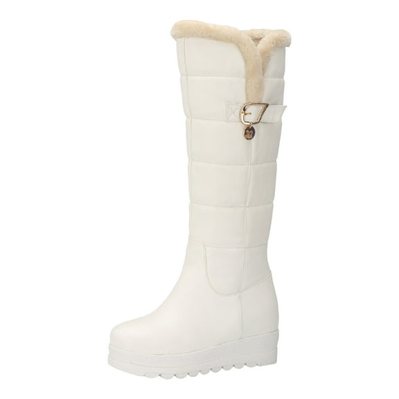 Women Warm Boots Outdoor Winter Plush Lined Comfortable Platform Knee High Tall Boot