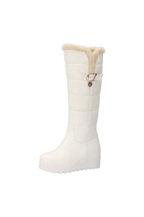 Women Warm Boots Outdoor Winter Plush Lined Comfortable Platform Knee High Tall Boot