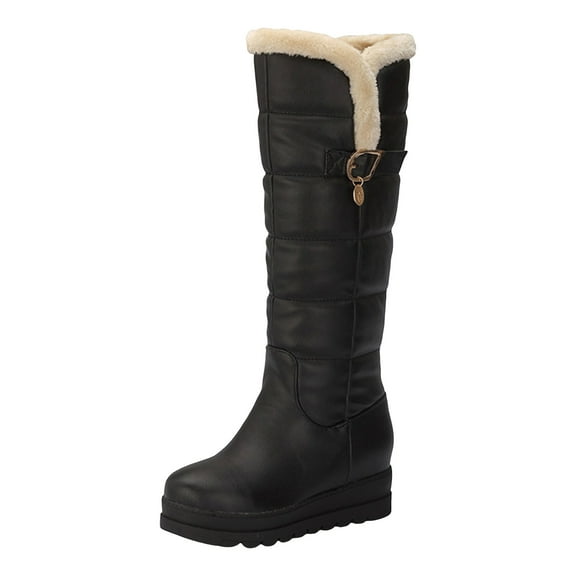 Women Warm Boots Outdoor Winter Plush Lined Comfortable Platform Knee High Tall Boot