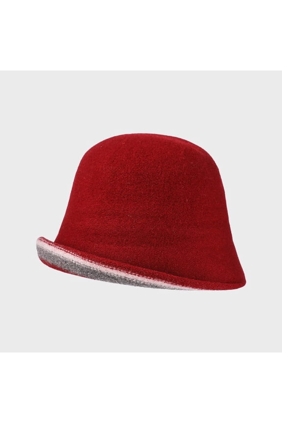 Women Warm Bucket Hat Fedora Cloche Cap Classic Felt Bowler Hat for Fall Winter
