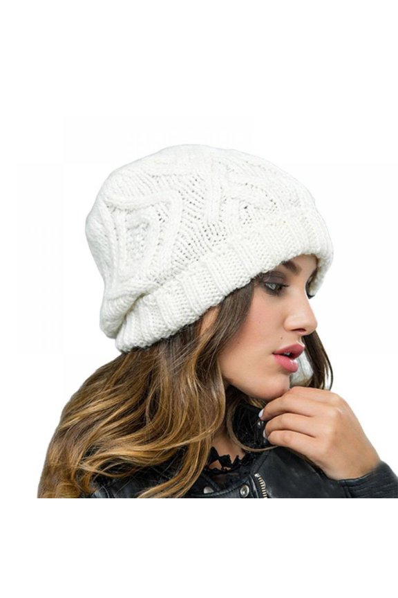 Women Warm Chunky Soft Stretch Cable Knit Beanie Skully