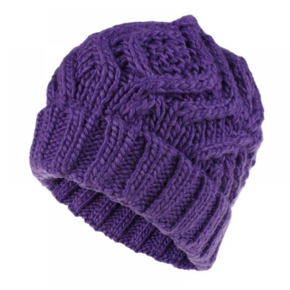Women Warm Chunky Soft Stretch Cable Knit Beanie Skully
