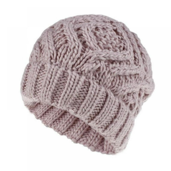 Women Warm Chunky Soft Stretch Cable Knit Beanie Skully