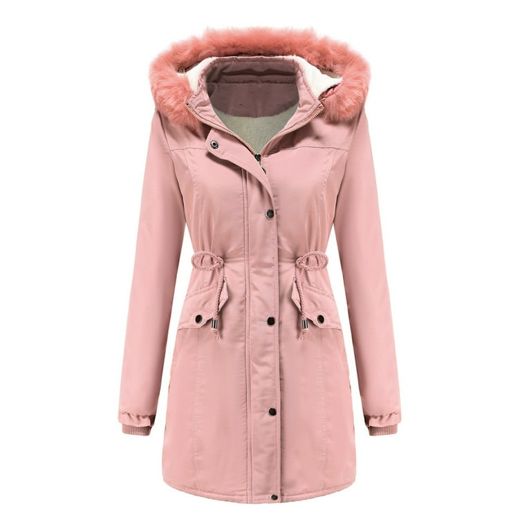 Pink Fur Lined Coat Down Parka Thick Winter Coat For Snowy Weather Lady  Clothing Set From Herish, $116.19